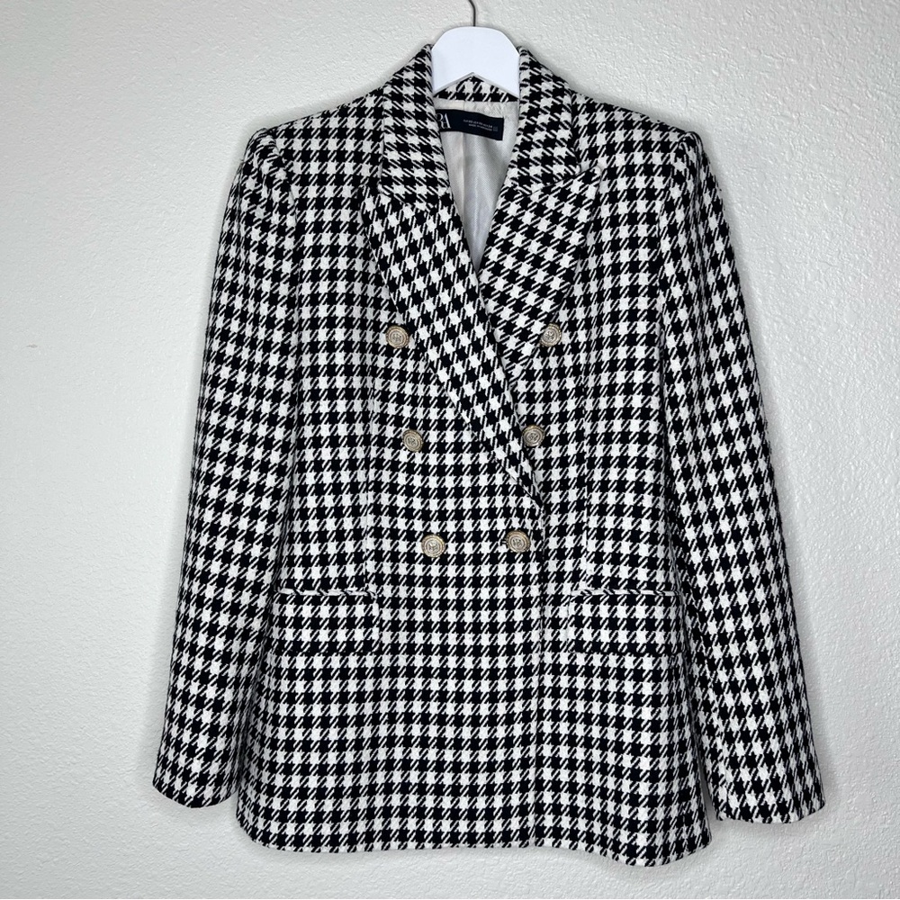 ZARA Houndstooth Double Breasted
Tailored Blazer Bloggers Favorite XS
7553/509 - Picture 3 of 11